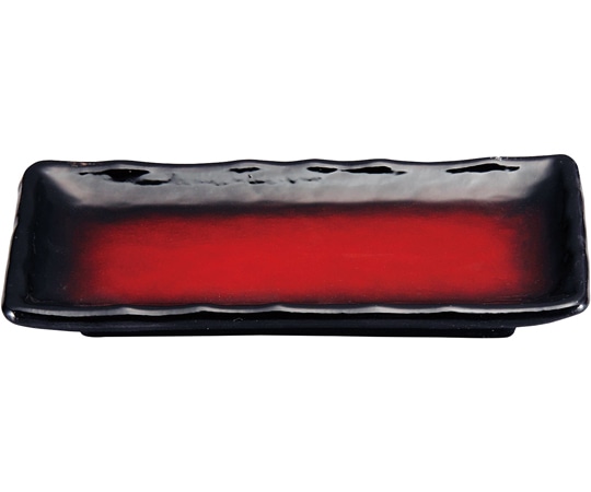 福井クラフト 耐熱6.5寸 波渕焼物皿 朱黒ぼかしSH塗 74011800 1個（ご注文単位1個）【直送品】