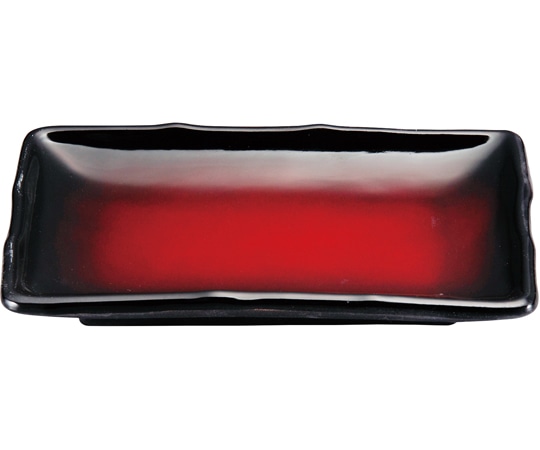 福井クラフト 耐熱7寸 波渕焼物皿 朱黒ぼかしSH塗 74011810 1個（ご注文単位1個）【直送品】