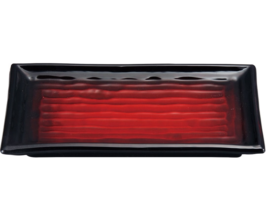 福井クラフト 耐熱7寸 羽反焼物皿 朱黒ぼかしSH塗 74011720 1個（ご注文単位1個）【直送品】