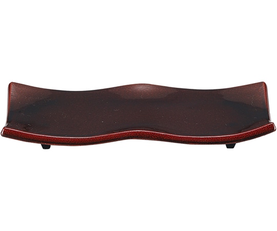 福井クラフト 耐熱8寸 彩曲焼物皿 漆調溜塗 51272177 1個（ご注文単位1個）【直送品】