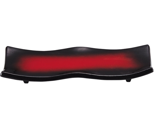 福井クラフト 耐熱8寸 彩曲焼物皿 朱黒ぼかしSH塗 74011940 1個（ご注文単位1個）【直送品】