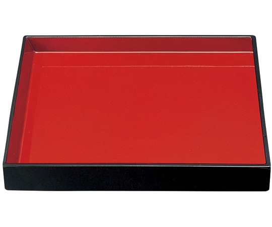 福井クラフト 9寸 両面長角番重(大)黒内朱 51180370 1個（ご注文単位1個）【直送品】