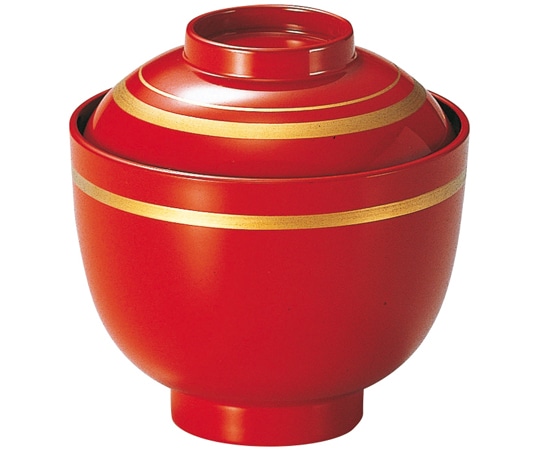 福井クラフト 3寸 姫わらべ小吸椀 朱金ライン 33100090 1個（ご注文単位1個）【直送品】