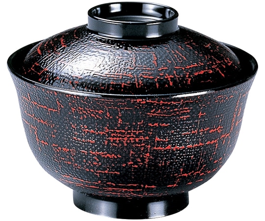 福井クラフト TA3.5羽反布目椀(蓋親)曙内黒 33101590 1個（ご注文単位1個）【直送品】