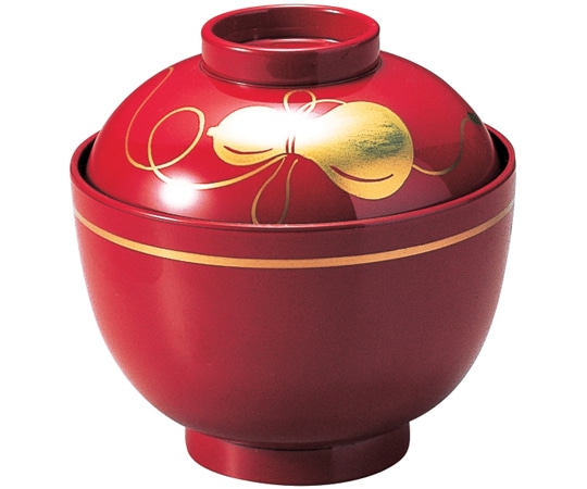 福井クラフト 松庵小吸椀 朱ひょうたん 12024180 1個（ご注文単位1個）【直送品】