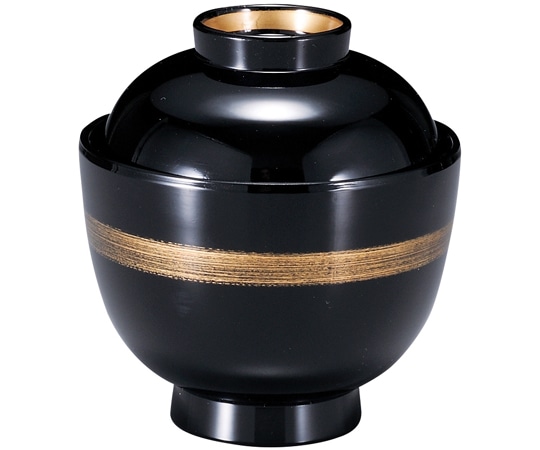 福井クラフト 耐熱一口小吸椀 黒/金カスリ帯・高台内金 内黒 31005890 1個（ご注文単位1個）【直送品】