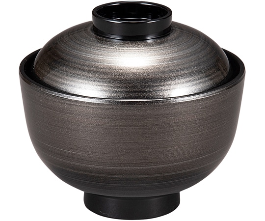 福井クラフト 麻呂小吸椀 銀パール刷毛目内黒 30044530 1個（ご注文単位1個）【直送品】