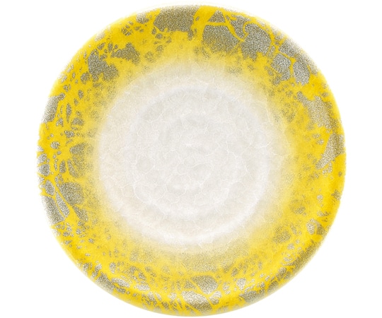 福井クラフト A)150渦巻き皿 アクアイエロー 銀雲 13000174 1個（ご注文単位1個）【直送品】