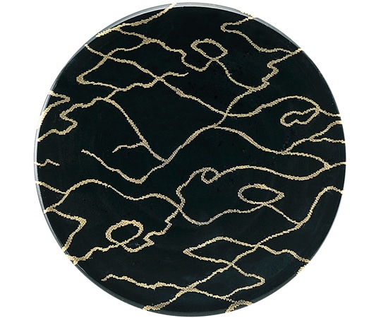 福井クラフト A)150渦巻き皿 ブラック 金の河 13000192 1個（ご注文単位1個）【直送品】