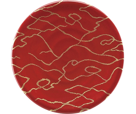 福井クラフト A)150渦巻き皿 レッド 金の河 13000193 1個（ご注文単位1個）【直送品】