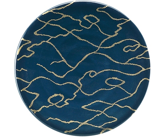 福井クラフト A)150渦巻き皿 紺 金の河 13000194 1個（ご注文単位1個）【直送品】