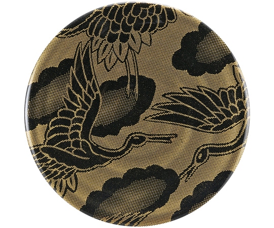 福井クラフト A150渦巻寿司皿 黒に金鶴 12041640 1個（ご注文単位1個）【直送品】