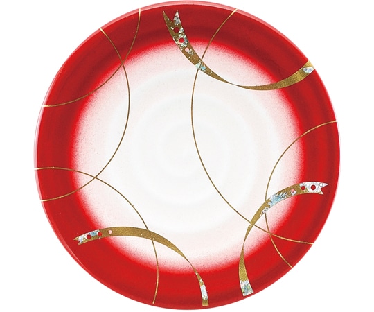 福井クラフト A)150渦巻き皿 レッド リング 13000180 1個（ご注文単位1個）【直送品】