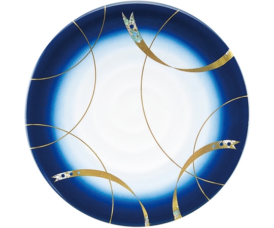 福井クラフト A)150渦巻き皿 ブルー リング 13000181 1個（ご注文単位1個）【直送品】