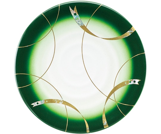 福井クラフト A)150渦巻き皿 グリーン リング 13000182 1個（ご注文単位1個）【直送品】