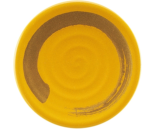 福井クラフト A)150渦巻寿司皿 イエロー 金パール一筆 13000196 1個（ご注文単位1個）【直送品】