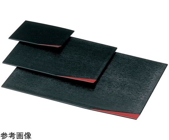 福井クラフト A8.5寸 長角隅折盛皿 黒隅朱 51076990 1個（ご注文単位1個）【直送品】