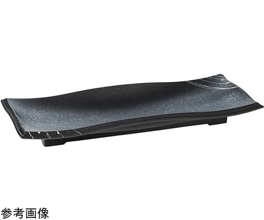 福井クラフト 尺2 波渕長手皿黒タタキ白乱糸(裏黒) 50025735 1個（ご注文単位1個）【直送品】