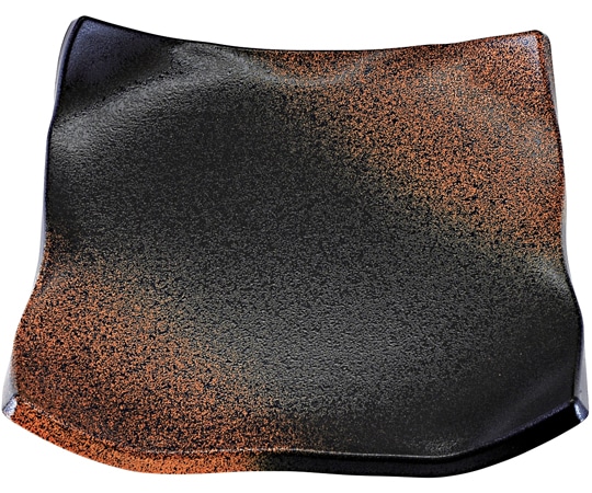 福井クラフト 7.5寸 四方隅上り盛皿焼き締め 55011680 1個（ご注文単位1個）【直送品】