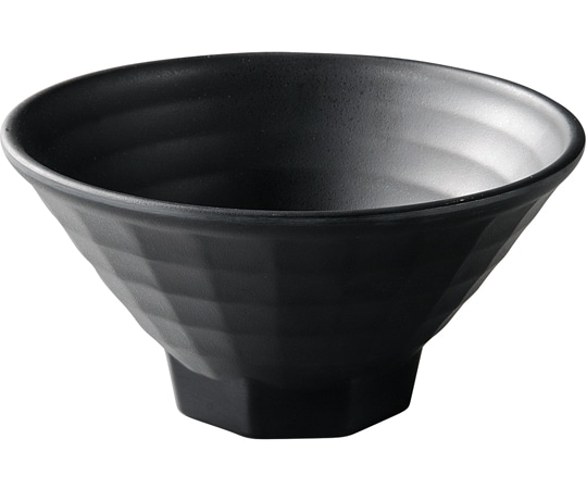 福井クラフト メラミン φ17.8 八角高台格子麺鉢 黒マット 51025340 1個（ご注文単位1個）【直送品】