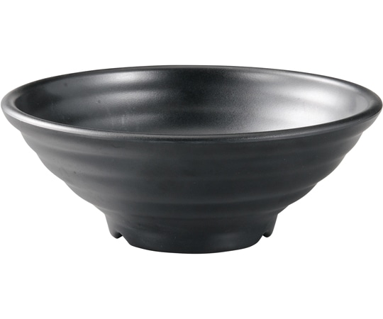 福井クラフト メラミン φ20.2 長寿太ロクロ目麺鉢 黒マット 51025670 1個（ご注文単位1個）【直送品】