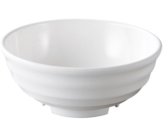 福井クラフト メラミン φ15.2 彩段筋浅麺鉢 白グロス 51025390 1個（ご注文単位1個）【直送品】