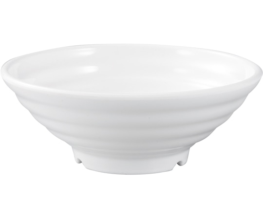 福井クラフト メラミン φ17.5 福寿太ロクロ目麺鉢 白グロス 51025690 1個（ご注文単位1個）【直送品】