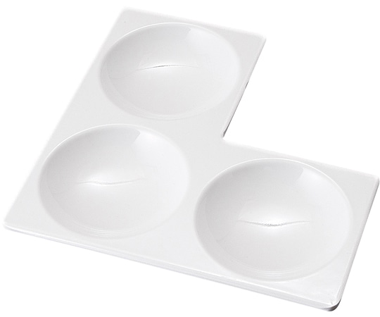 福井クラフト メラミン 169L型三ッ切プレート白 50002090 1個（ご注文単位1個）【直送品】