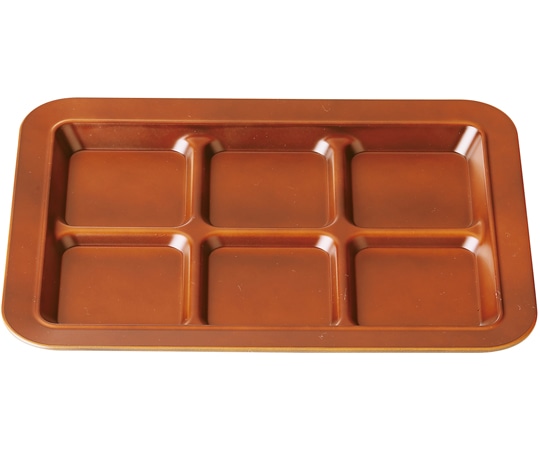 福井クラフト TA28長角バイキングプレート 六ツ切ブラウン(裏黒) 55202505 1個（ご注文単位1個）【直送品】