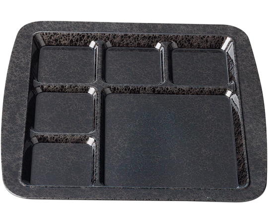 福井クラフト TA29cm 渕付バイキングプレート 一ツ&五ツ ブラックアクア(裏黒) 50022945 1個（ご注文単位1個）【直送品】