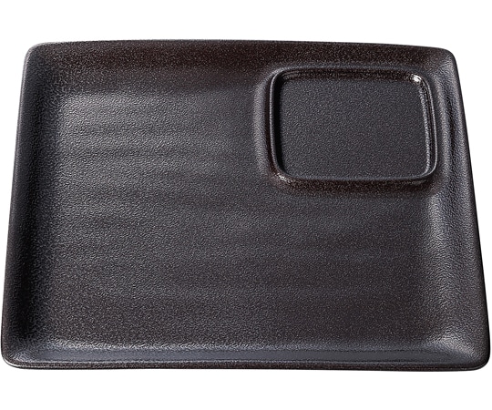 福井クラフト 25cm ABS陶風フリープレート こげ茶ゆず天目(裏黒) 51021985 1個（ご注文単位1個）【直送品】