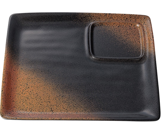 福井クラフト 25cm ABS陶風フリープレート 焼き締め(裏黒) 51022015 1個（ご注文単位1個）【直送品】