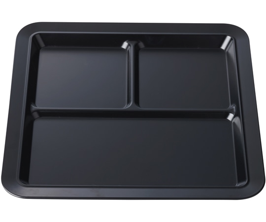 福井クラフト TA28角バイキングプレート 三ツ切黒艶消(裏黒) 50022965 1個（ご注文単位1個）【直送品】