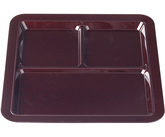 福井クラフト TA28角バイキングプレート 三ツ切溜パール(裏黒) 50022970 1個（ご注文単位1個）【直送品】