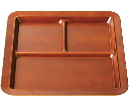 福井クラフト TA28角バイキングプレート 三ツ切ブラウン(裏黒) 55202650 1個（ご注文単位1個）【直送品】