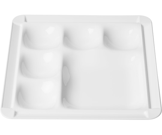 福井クラフト 耐熱30cm 角渕付1/5プレート 白クリヤー(裏白)汚染防止 51031185 1個（ご注文単位1個）【直送品】