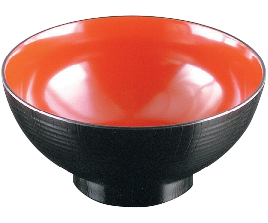 福井クラフト A6寸 木目乱筋丼 黒内朱 33101450 1個（ご注文単位1個）【直送品】