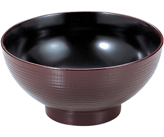 福井クラフト 6寸 木目乱筋丼 新溜内黒 45150880 1個（ご注文単位1個）【直送品】