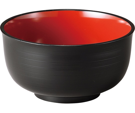 福井クラフト TA5.5千筋多用鉢 黒内朱 30048820 1個（ご注文単位1個）【直送品】