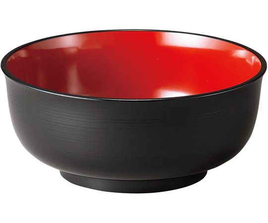 福井クラフト TA7寸 千筋多用鉢 黒内朱 30048840 1個（ご注文単位1個）【直送品】