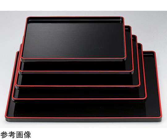 福井クラフト 尺6 千筋長手盆 黒天朱SL 50305000 1個（ご注文単位1個）【直送品】