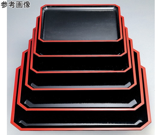 福井クラフト 尺8 隅切木目盆 黒天朱SL 15233200 1個（ご注文単位1個）【直送品】