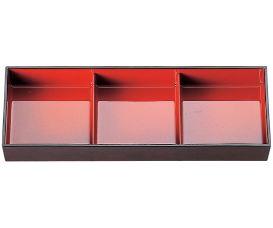 福井クラフト 布目長手弁当 溜内朱(三ツ仕切親 21031330 1個（ご注文単位1個）【直送品】