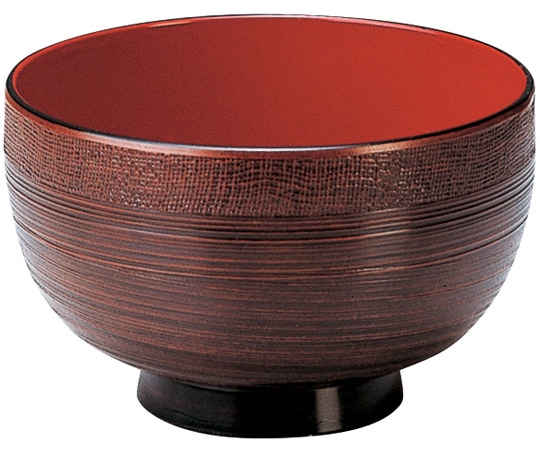 福井クラフト 布目乱筋汁椀 栃内朱 33602660 1個（ご注文単位1個）【直送品】