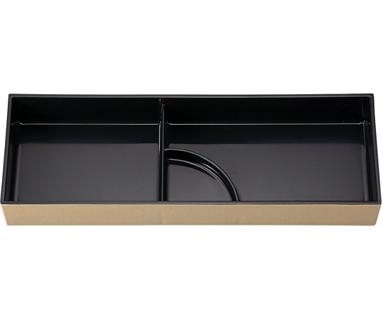 福井クラフト 布目長手弁当 銀内黒(タレ付仕切親) 23214300 1個（ご注文単位1個）【直送品】