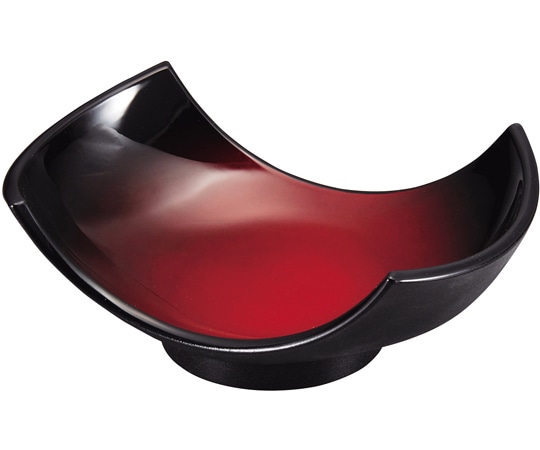 福井クラフト 舟型錦鉢 朱黒ぼかしSH塗 74011520 1個（ご注文単位1個）【直送品】