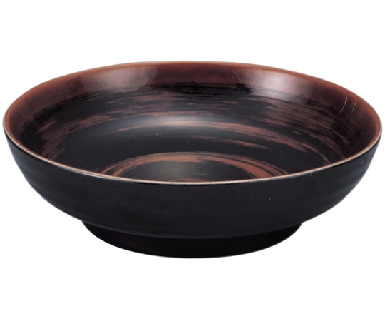 福井クラフト 5.8寸 丸平鉢 飴釉渦巻 51406490 1個（ご注文単位1個）【直送品】