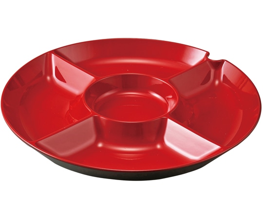 福井クラフト 34cm 丸オードブルトレー 赤二度塗り 55205140 1個(ご注文単位1個)【直送品】