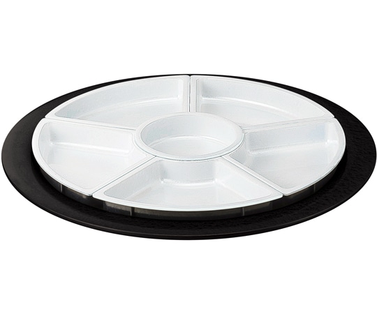 福井クラフト 尺7 回転盛皿 黒WHアクア仕切付 50028950 1個（ご注文単位1個）【直送品】