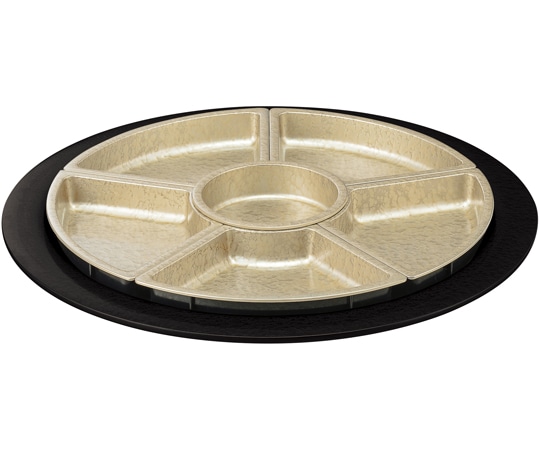 福井クラフト 尺7 回転盛皿 黒シャンパンGアクア仕切付 50028955 1個（ご注文単位1個）【直送品】